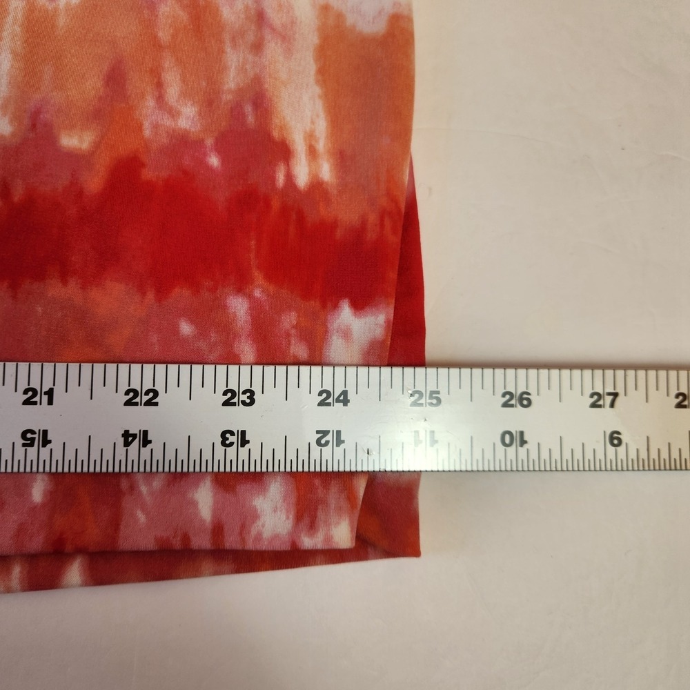 Chico's 3 Weekends Womens Knit Skort Sz XL Tie Dye Red Orange Pink Stretch Skirt - Picture 7 of 16